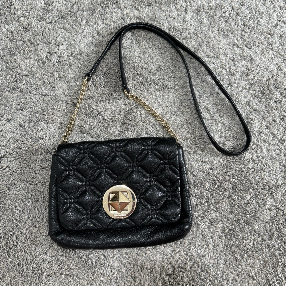 Kate Spade New York Gold Coast Christy Quilted Shoulder Bag- Black Leather